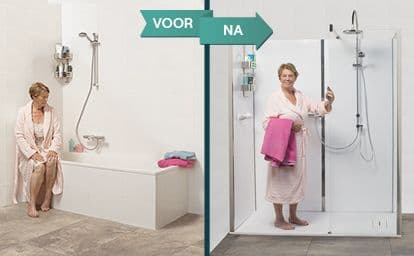 Walk-in Shoer before and after